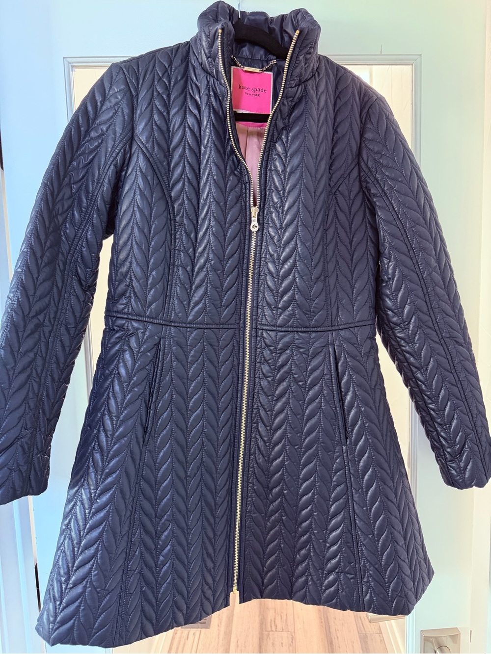kate spade Quilted Navy Girls' A-Line Puffer Coat